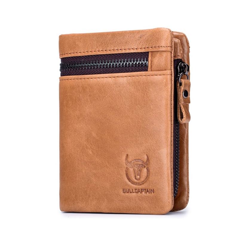 Bull Captain Men's Leather Wallet Multifunctional Folding Multi-Card Cowhide Handmade Wallet Driver's License Wallet